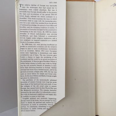 THE END OF EUROPEAN PRIMACY: The History of Europe 1871-1945