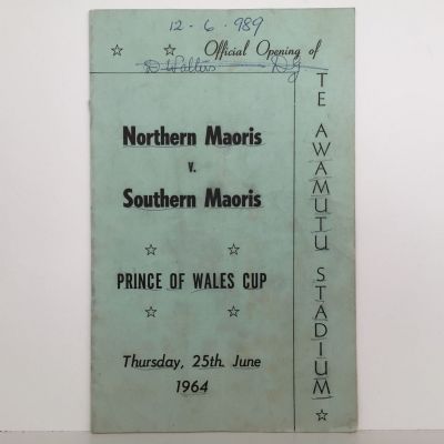 North Maoris vs Southern Maoris: Prince of Wales Cup 1964. Official opening of Te Awamutu Stadium