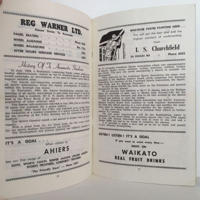 North Maoris vs Southern Maoris: Prince of Wales Cup 1964. Official opening of Te Awamutu Stadium