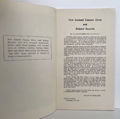New Zealand Famous Firsts and Related Records