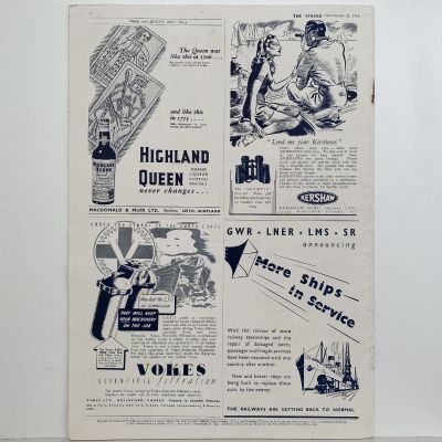 THE SPHERE The Empire's Illustrated Weekly. September 28 1946. No. 2436