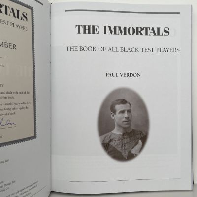 THE IMMORTALS The Book of All Black Test Players  LIMITED EDITION
