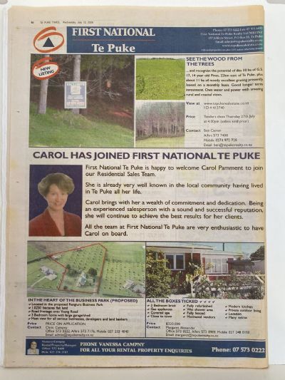 OLD NEWSPAPER: Te Puke Times - 125 Years Edition 2006