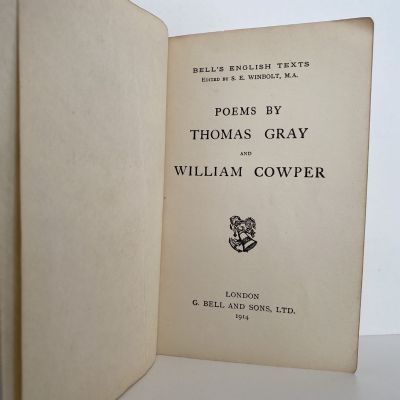 POEMS BY GRAY AND COWPER: Bell's Sixpenny English Texts
