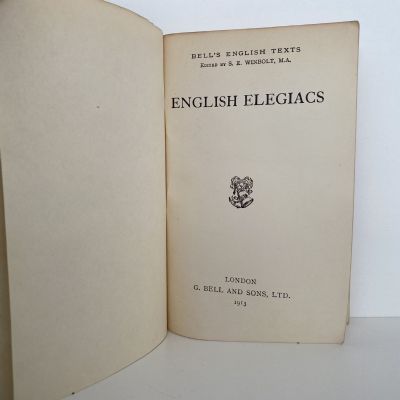 ENGLISH ELEGIACS: Bell's Short English Texts