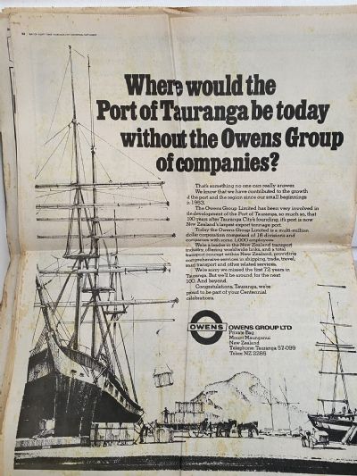 OLD NEWSPAPER: Bay of Plenty Times - Tauranga City Centennial 1882-1982