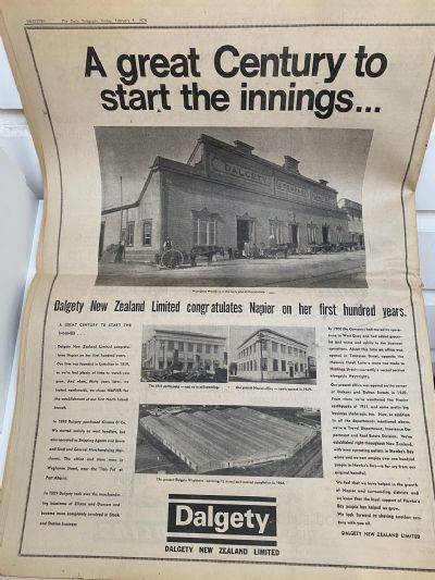 OLD NEWSPAPER: The Daily Telegraph 1974 - 100th Anniversary Napier City Council