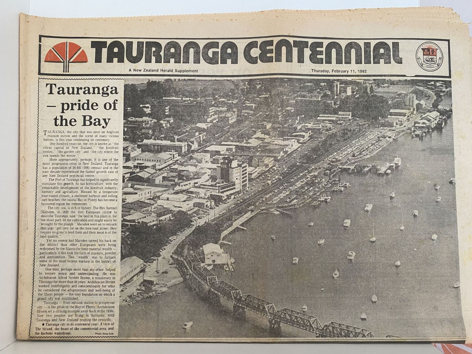 OLD NEWSPAPER: New Zealand Herald - Tauranga Centennial February 1982