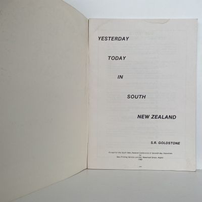 YESTERDAY TODAY IN SOUTH NEW ZEALAND