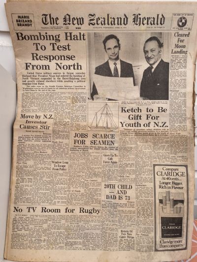 OLD NEWSPAPER: The New Zealand Herald - Vietnam War 19 April 1972