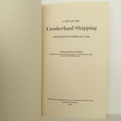 LIST OF THE CUMBERLAND SHIPPING: Corrected Up To February 1840