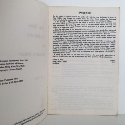 THE NEW DICTIONARY OF MODERN MAORI