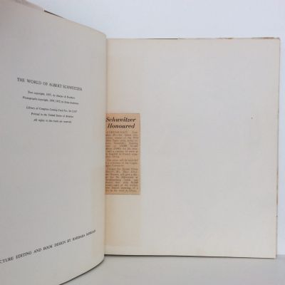 THE WORLD OF ALBERT SCHWEITZER: A Book of Photographs