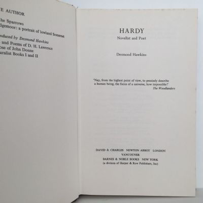 HARDY: Novelist and Poet