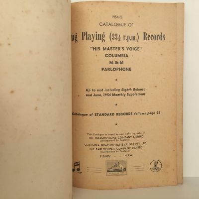 RECORDED MUSIC 1954 - 55: Catalogue of Long Playing Records