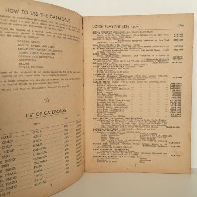 RECORDED MUSIC 1954 - 55: Catalogue of Long Playing Records