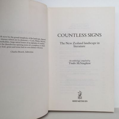 COUNTLESS SIGNS: The New Zealand Landscape In Literature
