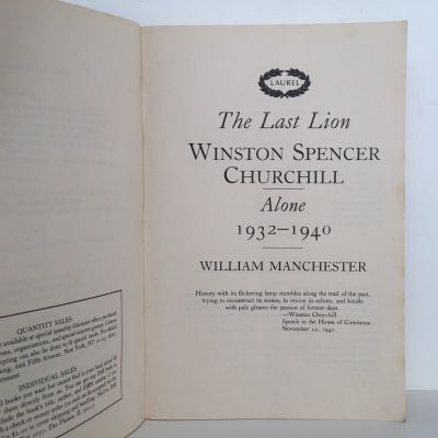 THE LAST LION: Winston Spencer Churchill: Alone, 1932–1940