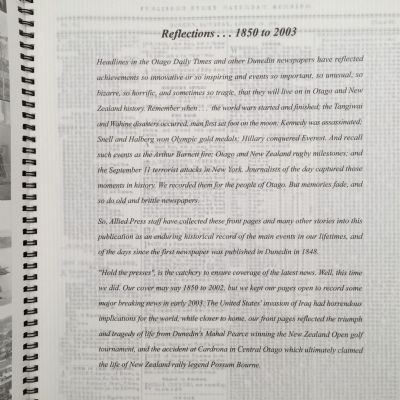 REFLECTIONS 1850 - 2002: from Otago Daily Newspapers