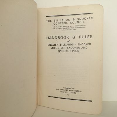 THE BILLIARDS ASSOCIATION: Handbook & Rules
