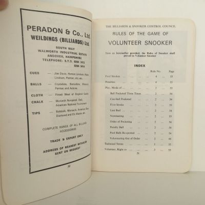 THE BILLIARDS ASSOCIATION: Handbook & Rules