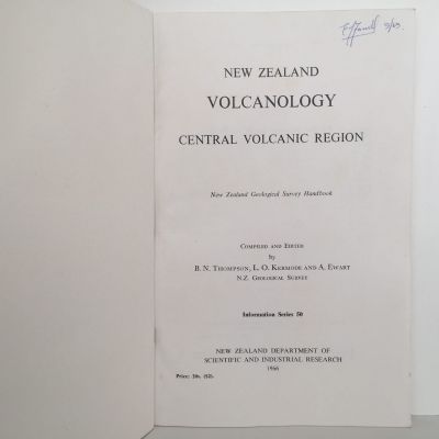 NEW ZEALAND VOLCANOLOGY: Central Volcanic Region