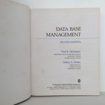 DATA BASE MANAGEMENT: Second Edition