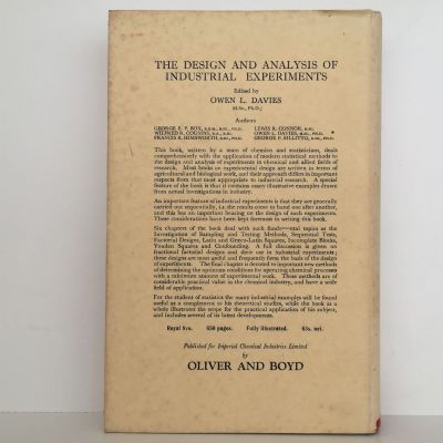 STATISTICAL METHODS IN RESEARCH AND PRODUCTION: To The Chemical Industry