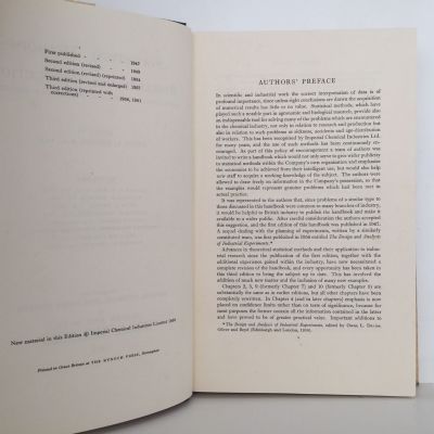 STATISTICAL METHODS IN RESEARCH AND PRODUCTION: To The Chemical Industry
