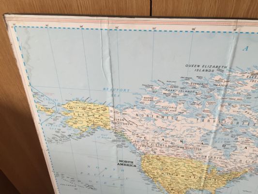 Large World Map, Wall Hanging and Mounted On MDF