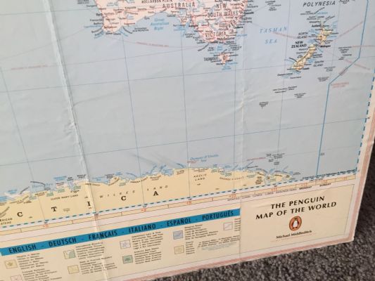Large World Map, Wall Hanging and Mounted On MDF