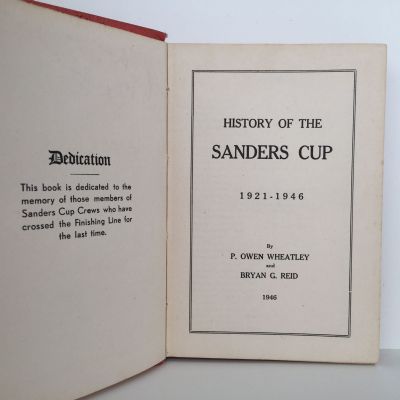 HISTORY OF THE SANDERS CUP 1921 - 1946