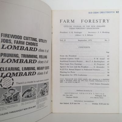 FARM FORESTRY ASSOCIATION: Journal : Vol 15 . No 3. Sept 1973