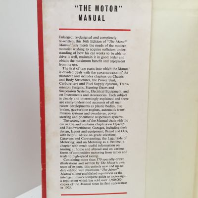 THE MOTOR MANUAL: 36rd edition
