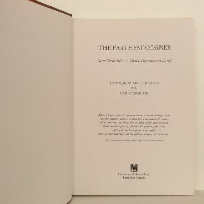 THE FARTHEST CORNER: New Zealand, A Twice Discovered Land