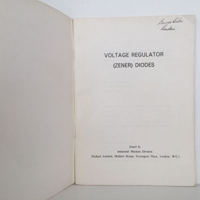 MULLARD GUIDE: Voltage Regulator (Zener) Diodes