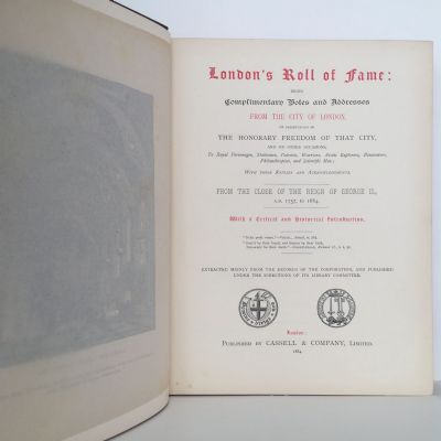 London's Roll of Fame 1757-1884
