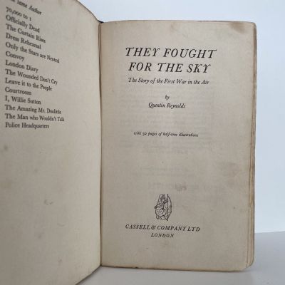 THEY FOUGHT FOR THE SKY: The Story of the First War in the Air