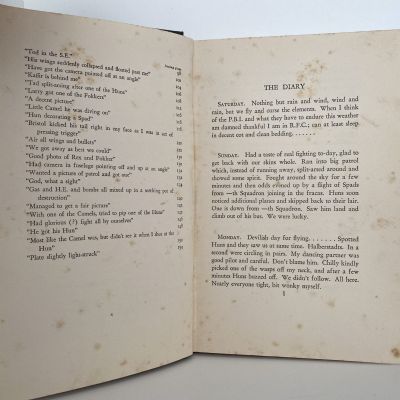 DEATH IN THE AIR: The War Diary and Photographs of a Flying Corps Pilot