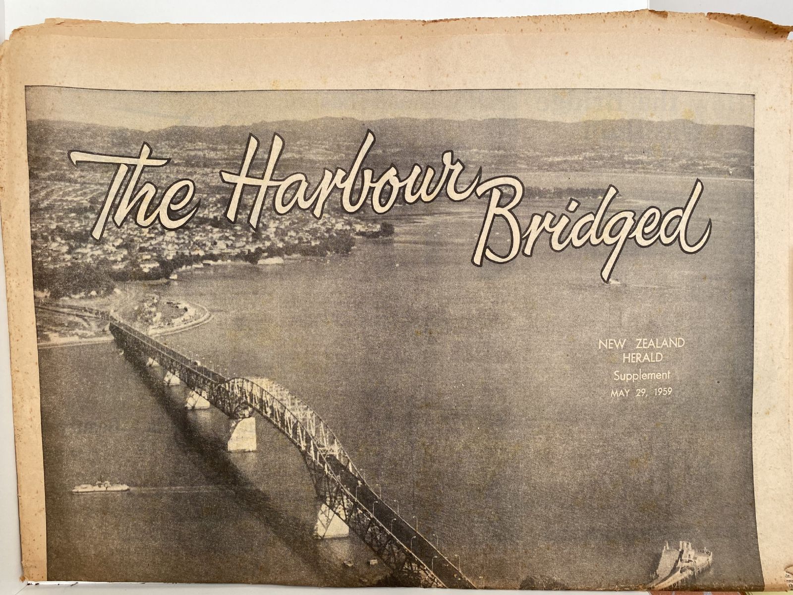 OLD NEWSPAPER: The NZ Herald 1959 - The Harbour Bridged