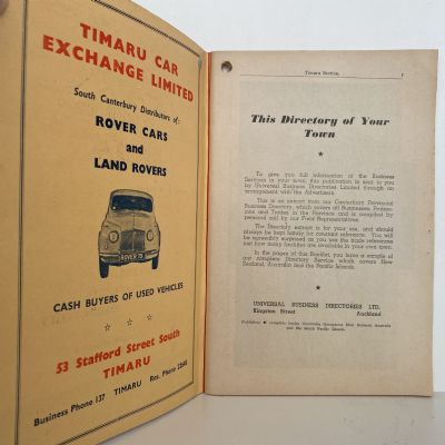 UNIVERSAL BUSINESS DIRECTORY: Timaru 1956