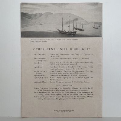 LYTTELTON: Centennial Day Souvenir 1950