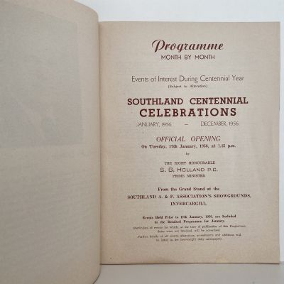 SOUTHERN CENTENNIAL 1856-1956: Official Souvenir Programme