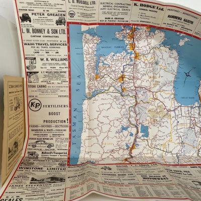 Authentic Map of SOUTH AUCKLAND Including Thames Valley & Coromandel Peninsula