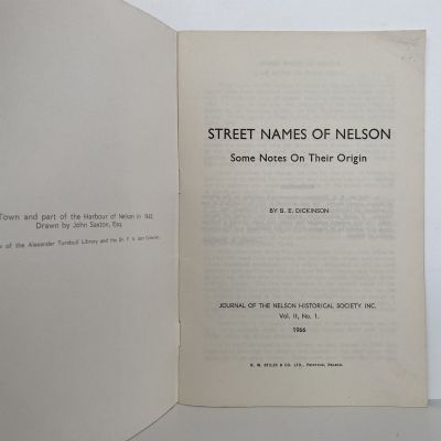 STREET NAMES of NELSON: Some note on their Origin