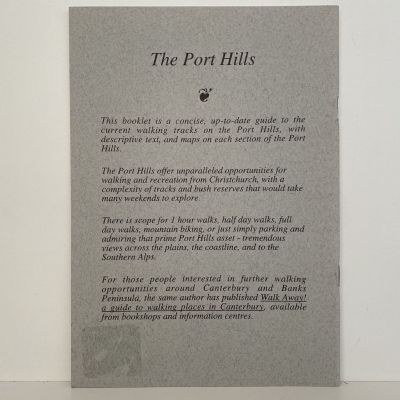 THE PORT HILLS: A Guide to Walking Tracks on the Port Hills