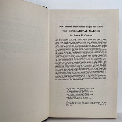 NEW ZEALAND INTERNATIONAL RUGBY 1884-1975