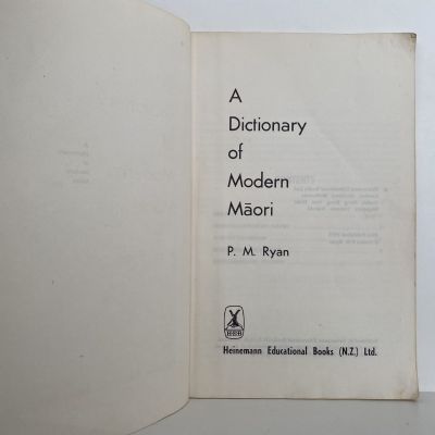 A DICTIONARY OF MODERN MAORI