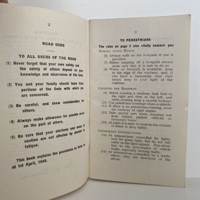 THE ROAD CODE: 1936, 1946 and 1982