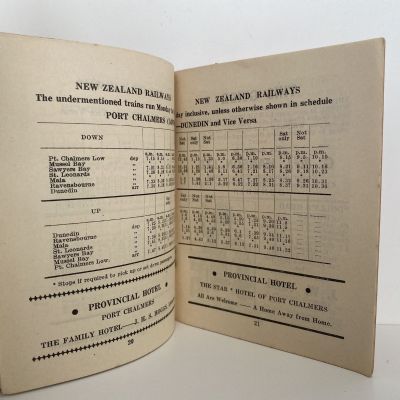 TRAVEL GUIDE: Otago Timetables for Rail and Road Passenger Services 1949 - 1950